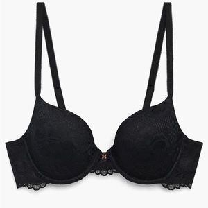 Savage X Fenty Black Floral Lace T-shirt Bra